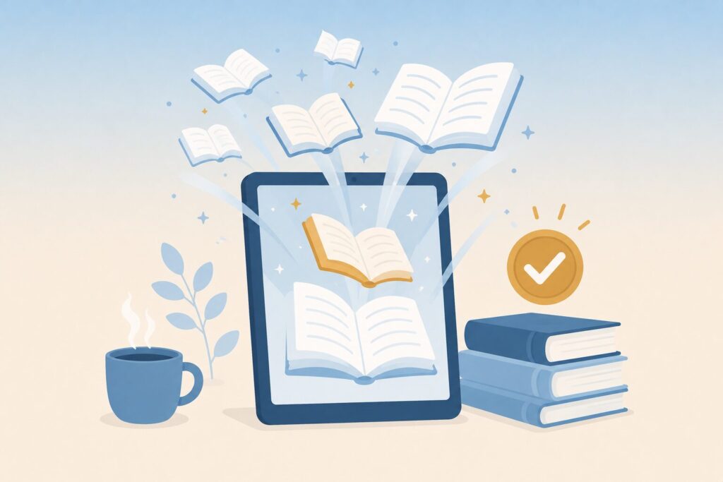 資格勉強にKindle Unlimitedを活用するイメージ